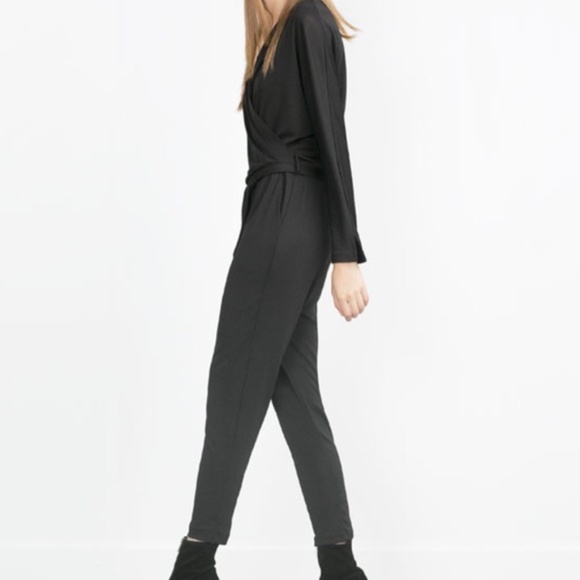 Zara Black Crepe Jumpsuit - Picture 5 of 7